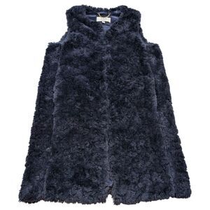 J. Crew Factory Dark Blue Faux Fur Vest